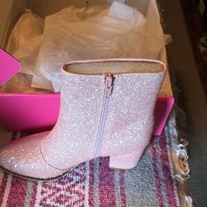Corkys Sparkle Pink Ankle Booties